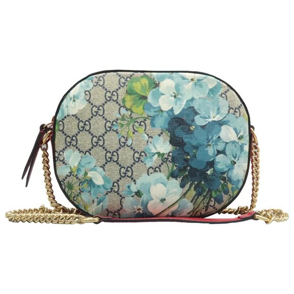 Gucci Handbags - 100% Authentic GUCCI Blooms Blue&Red Canvas Shoulder Bag